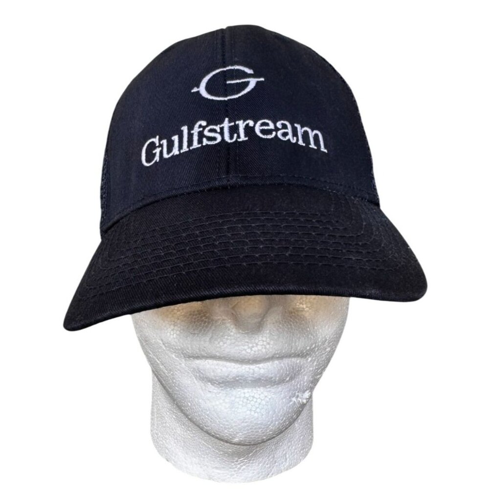 Vintage Gulfstream  Baseball Cap Navy Embroidered Mesh Sides Back Aviation READ